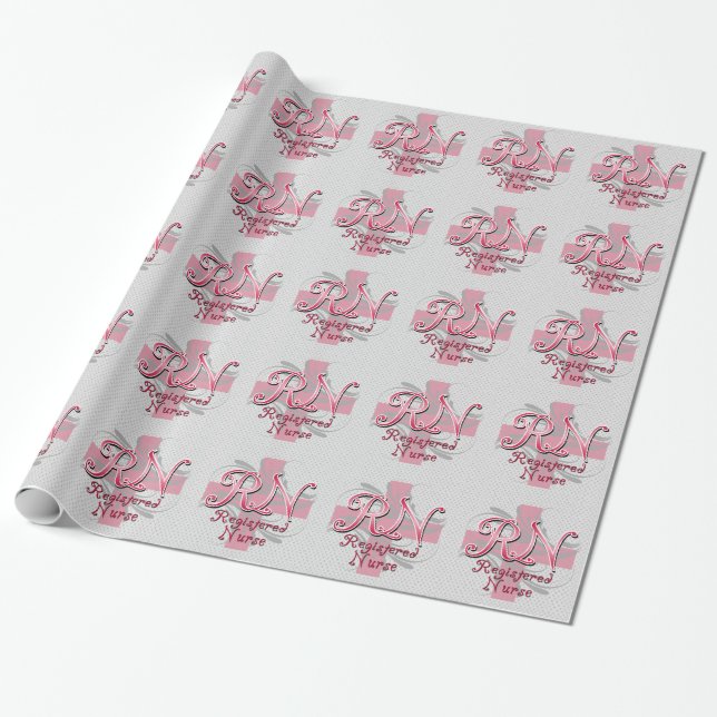 Papel De Regalo Enfermera registradoa del RN, remolinos rosados de (Desenrollado)