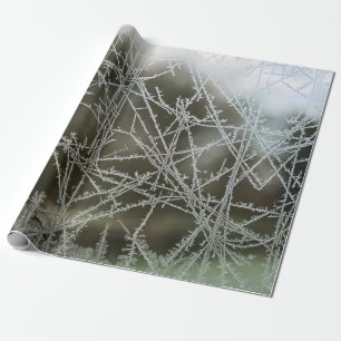Papel De Regalo Enfoque selectivo de copos de nieve