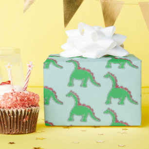 Papel De Regalo Engranaje de dibujos animados de Brontosaurio bebé