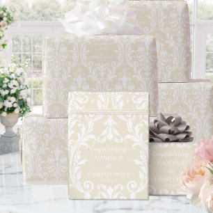 Papel De Regalo Enhorabuena de la almendrada blanca de crema Damas