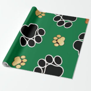 Papel De Regalo Ennegrezca y broncee la impresión canina de lujo