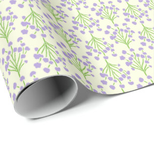Papel De Regalo Enredaderas Botánicas Suaves Elegante Lila Suave