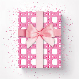Papel De Regalo Enrejado de caña Chinoisserie en rosa