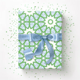 Papel De Regalo Enrejado de estrella Amal en pizarra y verde