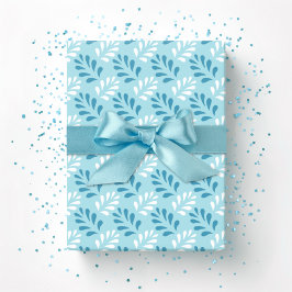 Papel De Regalo Enrejado de hoja florecer en aqua