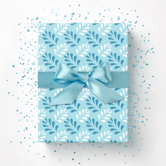 Papel De Regalo Enrejado de hoja florecer en aqua (Subido por el creador)