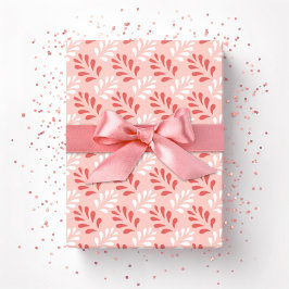 Papel De Regalo Enrejado de hoja florecer en flamenco
