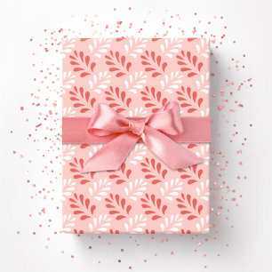Papel De Regalo Enrejado de hoja florecer en flamenco