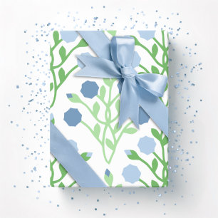 Papel De Regalo Enrejado de Pétalos Pabla en Pizarra y Verde