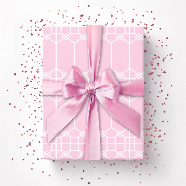 Papel De Regalo Enrejado Octogonal Chippendale en Rosa (Subido por el creador)