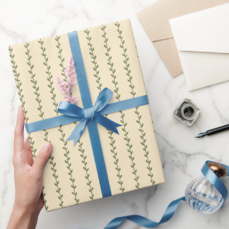 Papel de regalo enrollado minimalista con flores y