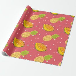 Papel De Regalo ensalada de frutas: patrón de frutas de piña y pap