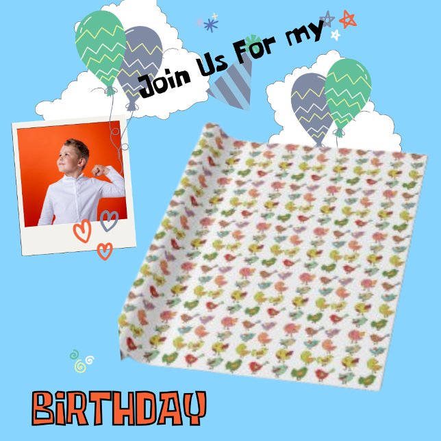 Papel De Regalo Entorno de rama de patrón de pájaros pequeños (Subido por el creador)