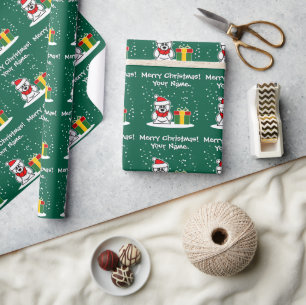 Papel De Regalo Entrega de paquete de oso polar Navidad personaliz