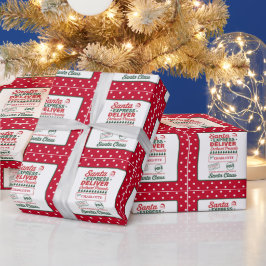 Papel De Regalo Entrega del Expreso de Santa Navidad Punteada