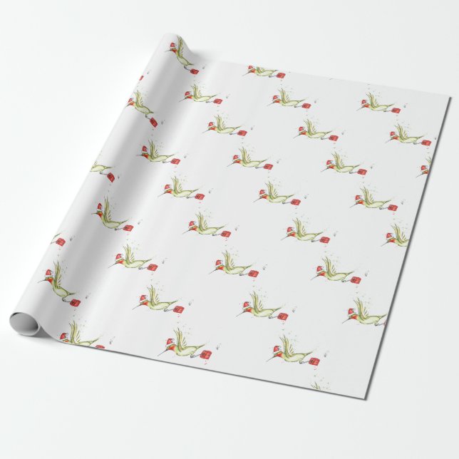 Papel De Regalo Entrega del navidad del colibrí (Desenrollado)