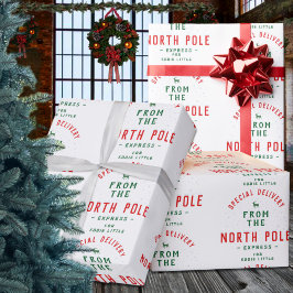 Papel De Regalo Entrega especial desde el Polo Norte Añadir nombre