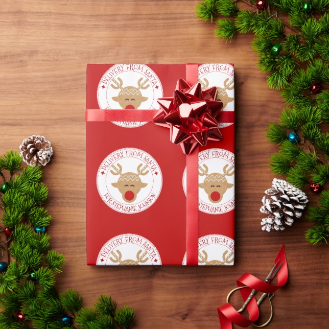 Papel De Regalo Entrega secreta de renos de Santa Navidades (Regalo de vacaciones)