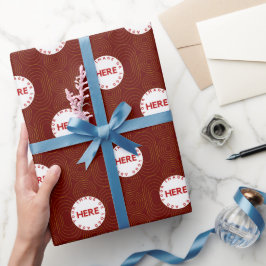 Papel De Regalo Envase de oro rojo retro logotipo de empresa perso