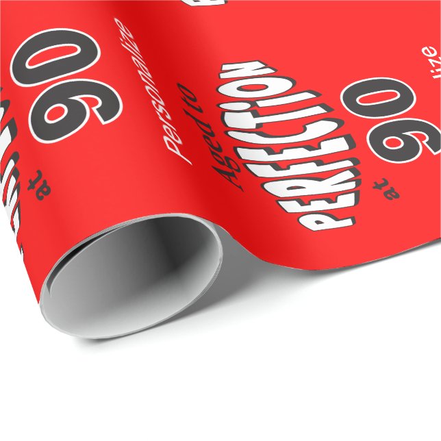 Papel De Regalo Envejecido a la perfección en el cumpleaños 90 (Esquina del rollo)