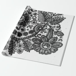 PAPEL DE REGALO ENVOLTORIO DE REGALO CON ESTAMPADO DE ENCAJE ANTIG