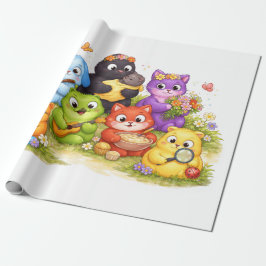 Papel De Regalo Envoltorio de regalo de animal precioso