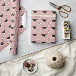 Papel De Regalo Envoltorio de regalo de graduación rosa elegante