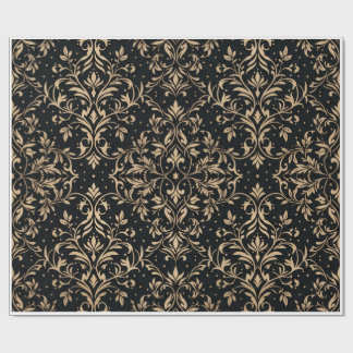 Papel De Regalo Envoltorio de regalo de lujo negro y dorado elegan
