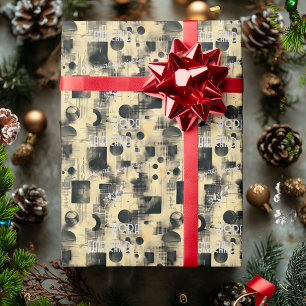 Papel De Regalo Envoltorio de regalo monocromo elegante con detall