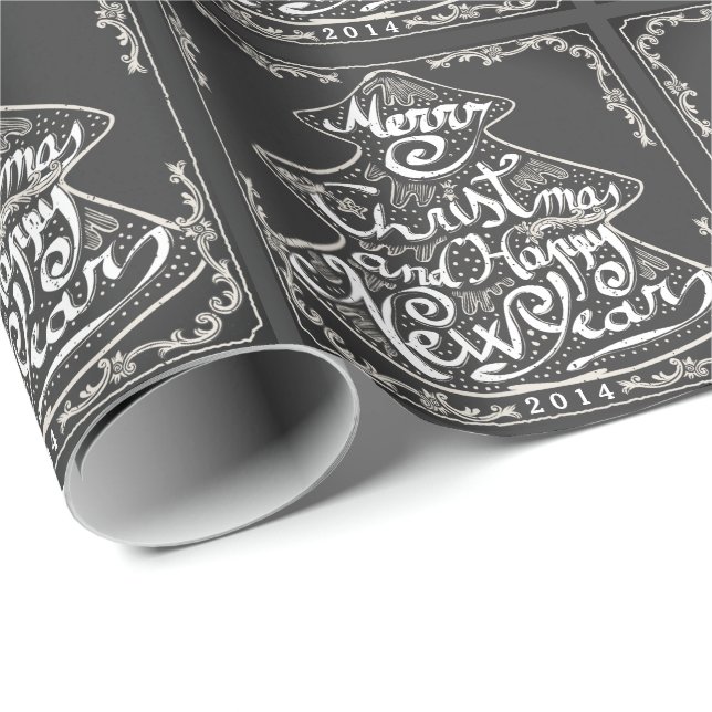 PAPEL DE REGALO ENVOLTORIO PARA REGALOS DEL ÁRBOL DE LA PIZARRA (Esquina del rollo)