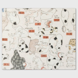 PAPEL DE REGALO ENVOLTORIO REGALO GATOS IMPRESIÓN JAPONESA