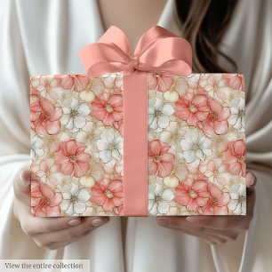 Papel De Regalo Envoltura clásica de cumpleaños 80 rosa polvorient