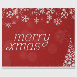 Papel De Regalo Envoltura clásica roja y blanca de Navidad festiva