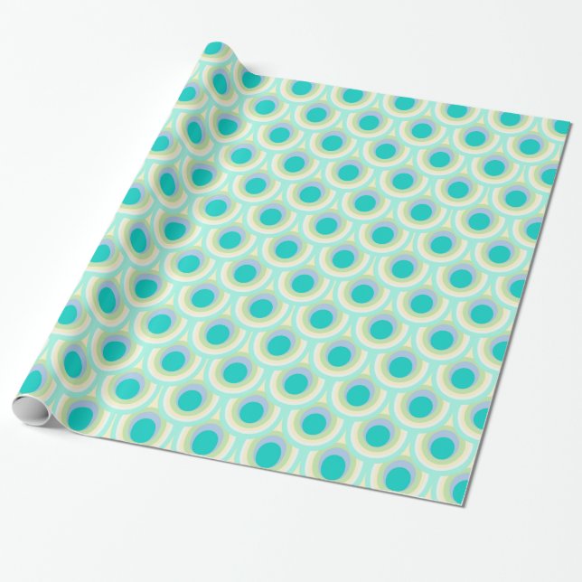 Papel De Regalo Envoltura con estampado azul de pavo real (Desenrollado)
