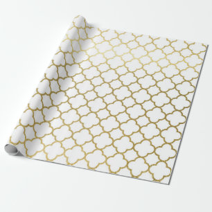 Papel De Regalo Envoltura de boda abstracta de hexágono de oro ele