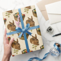 Envoltura de conejo vintage de Pascua y fiesta de