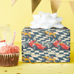 Papel De Regalo Envoltura de cumpleaños de coche de carreras