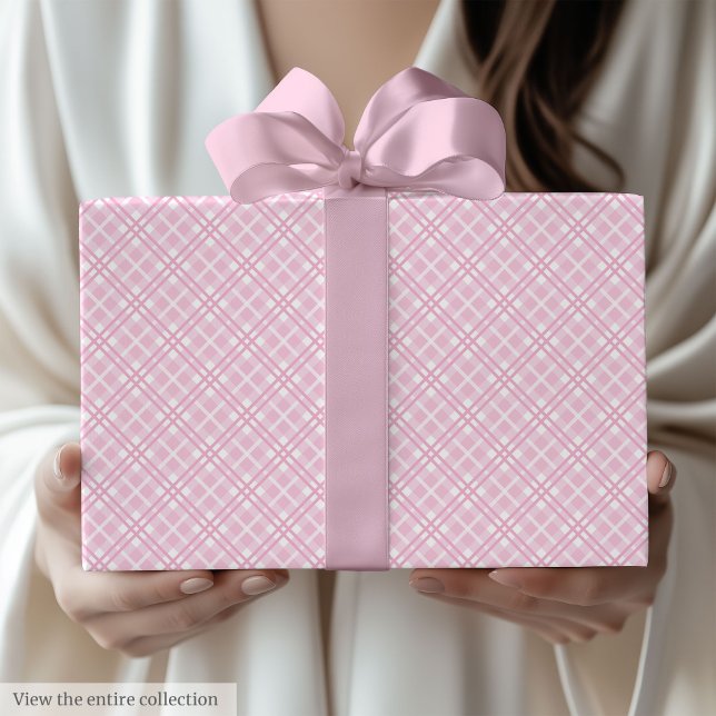 Papel De Regalo Envoltura de cumpleaños número 60 rosa claro y bla (Chic Light Pink & White 60th Birthday Wrapping Paper)
