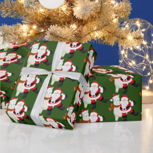 Papel De Regalo Envoltura de fiesta con azulejos de Santa navidade