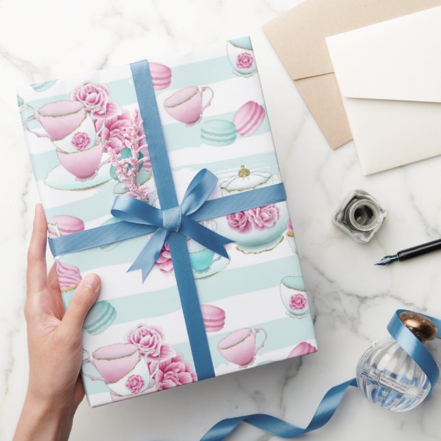 Papel De Regalo Envoltura de fiesta con té floral y dulce (Regalar)