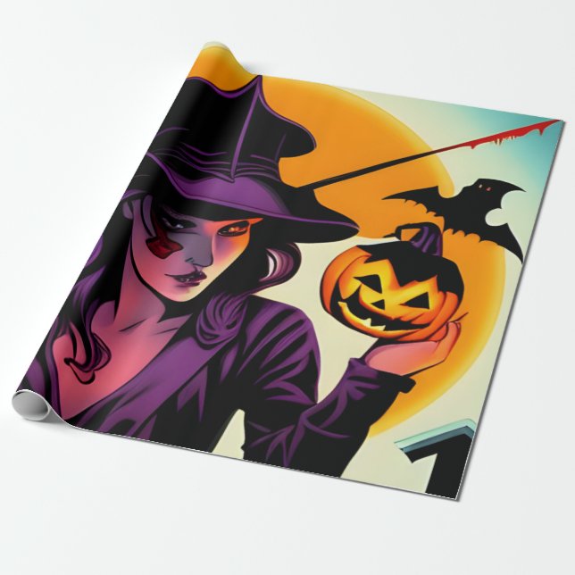 Papel De Regalo Envoltura de Halloween (Desenrollado)
