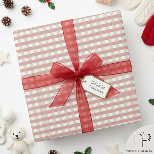 Papel De Regalo Envoltura de Navidad a cuadros para bebé