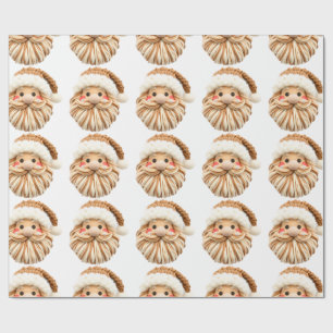 Papel De Regalo Envoltura de Navidad con rostro de Santa de gancho