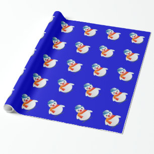 Papel De Regalo Envoltura de Navidad de Muñeco de Nieve Personaliz