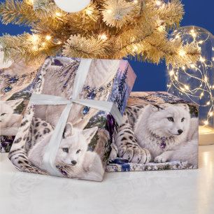 Papel De Regalo Envoltura de Navidad Periwinkle Helada Bosque de L
