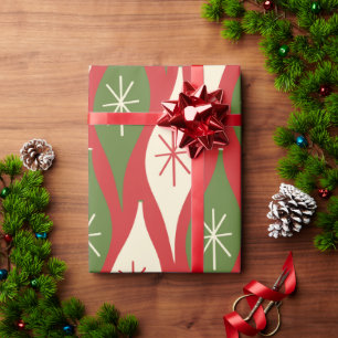 Papel De Regalo Envoltura de Ornamentos de Navidad Retro de Mediad