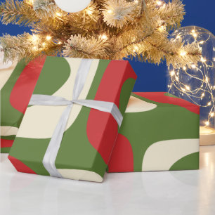 Papel De Regalo Envoltura de parqué de Navidades retro Minimalista