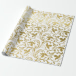 Papel De Regalo Envoltura de patrón floral de Damasco dorado clási<br><div class="desc">La entrega de regalos bodas en un patrón floral de damasco de oro falso hace una presentación impresionante. Ideal para recién casados,  duchas de novias,  duchas de bodas,  casas nuevas,  duchas de compromiso y más.</div>