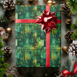 Papel De Regalo Envoltura de regalo abstracta geométrica verde per
