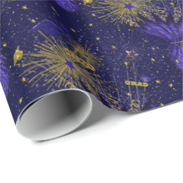 Papel De Regalo Envoltura de regalo azul oscuro en el centro de 20